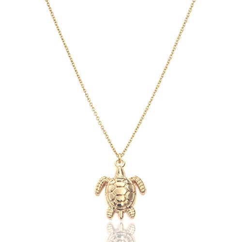 Baydurcan Friendship Anchor Compass Necklace Good Luck Elephant Pendant Chain Necklace with Message Card Gift Card - style: Sea turtle