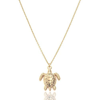 Baydurcan Friendship Anchor Compass Necklace Good Luck Elephant Pendant Chain Necklace with Message Card Gift Card - style: Sea turtle