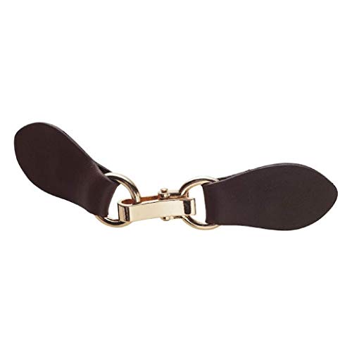 Clip Holder Buckle Clasp Pin for Poncho Cape Cardigan Wrap Shawl Accessories - color: Brown with Gold Clamps