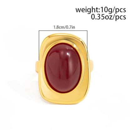 Black Gold Chunky Oval Knuckle Ring for Women, Vintage Geometric Resin Statement Ring Fashion Jewelry Accessories Daily Party Cocktail Gifts