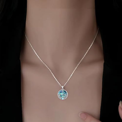 Witch Necklace 925 Sterling Silver Pentagram Triple Moon Pentacle Pendant Wiccan Pagan Jewelry Witchy Gifts for Women - style: Lilith-Abalone