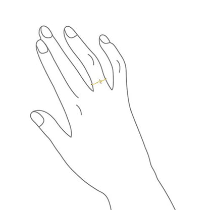 Bling Jewelry Minimalist Simple Midi Knuckle Thin 1MM Band Stackable Religious Sideways Cross Ring For Teen Yellow 14K Gold Plated .925 Sterling Silver - color: Gold-Tone