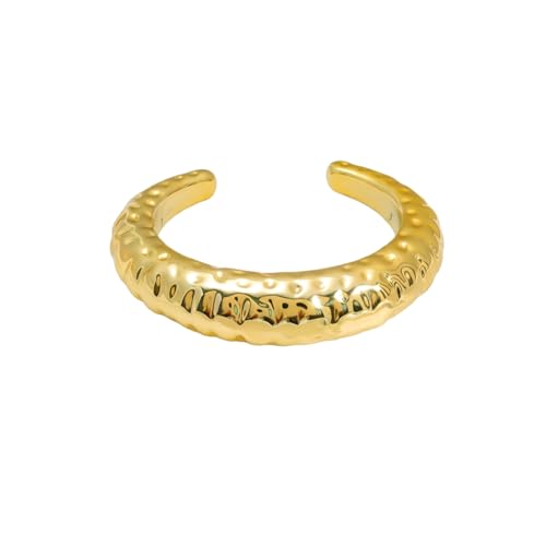 Chunky Geometric Textured Open Cuff Bangle Bracelet for Women Men Trendy Hammered Statement Cuff Bracelet Spiraled Oval Charm Cuff Bracelet Jewelry Gifts - color: Style A G