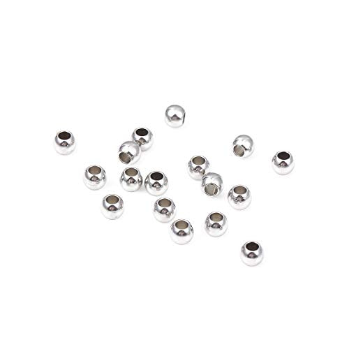 Stainless Steel Spacer Beads 5x4mm Round Loose Charm Caps Beads for DIY Jewelry Making 100pcs with 2.5mm Hole - color: 5x4mm 2.5mm