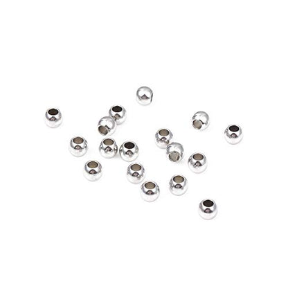 Stainless Steel Spacer Beads 5x4mm Round Loose Charm Caps Beads for DIY Jewelry Making 100pcs with 2.5mm Hole - color: 5x4mm 2.5mm