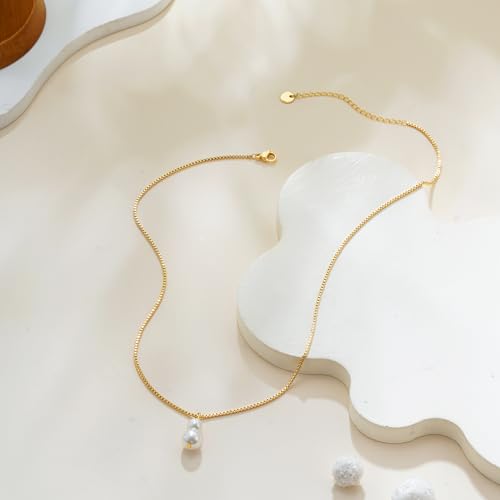 Gold Pearl Necklaces for Women Trendy, 14K Gold Plated Dainty Necklace Simple Layered Pearl Necklaces for Women Trendy Wedding Birthday Jewelry - color: 3-Two Pearl
