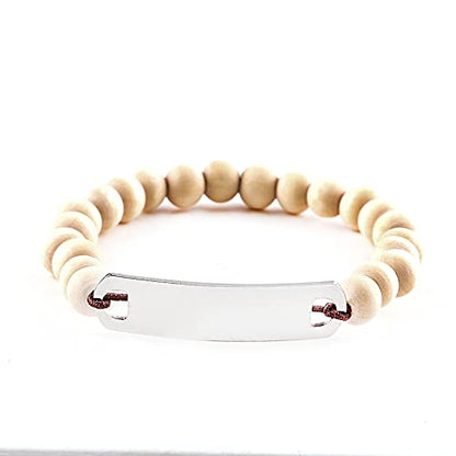 8mm Cross Beads Wooden Bracelet for Men Women Healing Lava Rock Stretch Bracelets Set - color: C: WWJD Wooden Bracelet