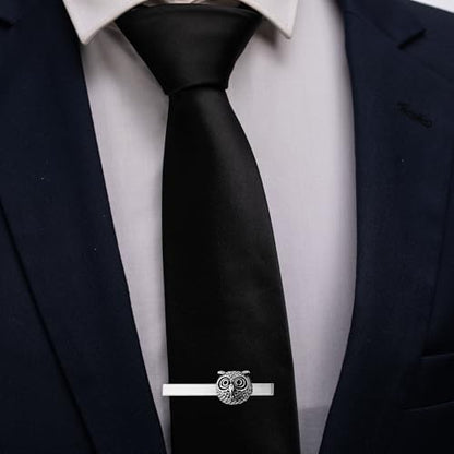 HAWSON Tie Clips for Men Unique,Fun Animal/Musical/Nautical Tie Clip,Novelty Personalized Mens Tie Bar,Accessories Business Wedding Gifts - style: Owl