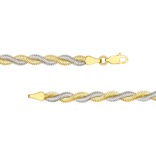 Two-Tone Braided Snake Chain - size: 7.2 Inches