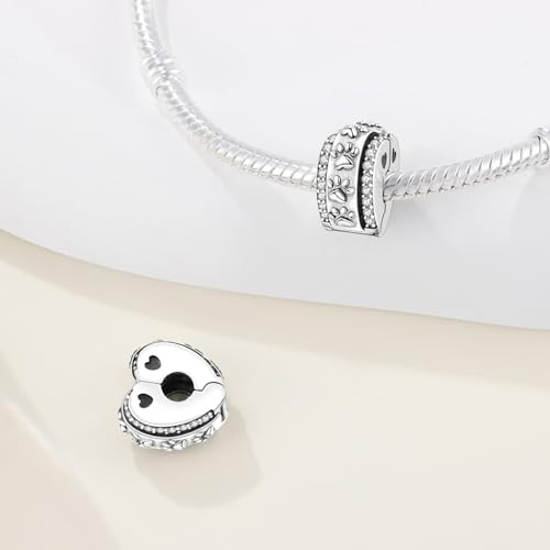 Spacer Stopper Beads for Bracelets & Necklaces, 925 Sterling Silver Beads | Smooth & Pave Cubic Zirconia (White, Blue, 18K Gold Plated) | Anti-Slide Separator Charms S925 Women Jewelry - color: 2Pcs Paw Stopper