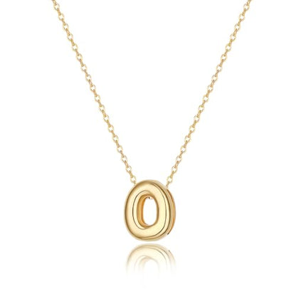 Initial Necklaces for Women Bubble Gold Silver Letter Necklace Dainty Personalized Charm Pendant Name Necklace Cute Non Tarnish Fashion Accessories Teen Gift Trendy Stuff Jewelry Gifts - color: Gold, style: O