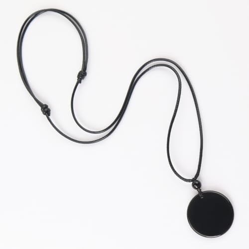 Anjiucc Natural Gemstone Tree of Life Black Obsidian/Golden Obsidian Pendant Necklace for Male and Female Necklace - color: Black Obsidian 6