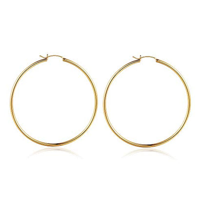M MOOHAM Hoop Earrings for Women, Hypoallergenic 14K Gold Plated Earrings | Gold Plated Hoop Earrings Set for Sensitive Ears, Earring Stack for Women Trendy, Jewelry Gifts Lightweight 13-60mm - color: 2pcs-60mm-Gold-plated