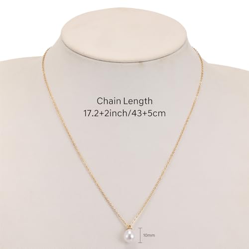 Dainty Pearl Necklace for Women Gold Plated Bridal Wedding Jewelry Trendy Cute Lariat Pearl Pendant Drop Charm Choker Stackable Necklace Gift for Women Mom Sister Daughter - color: A.Pearl Drop