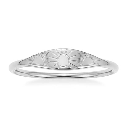Sunshine Engraved Rings for Women Men,18k Gold Plated Stacking Ring | 18k Gold Plated Titanium Stacking Rings,'You Are My Sunshine' Statement Bands - color: Silver Signet-1mm