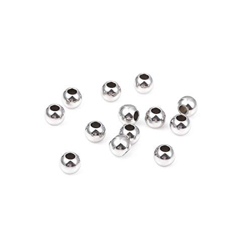 Stainless Steel Spacer Beads 6x5mm Round Loose Charm Caps Beads for DIY Jewelry Making 100pcs with 2.5mm Hole - color: 6x5mm 2.5mm