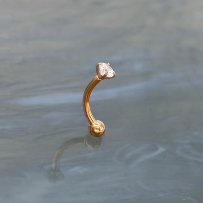 G23 Titanium Curved Barbell Ring 16G, Eyebrow Rings, Rook Cartilage Earring Piercing Jewelry, 8mm Vertical Labret, Eyebrow, Daith, Helix Piercings Body Jewelry… - style: Fashion
