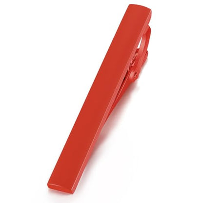 HONEY BEAR 5cm/5.4cm/6cm Mens Tie Clip Bar for Normal Size Steel Business Wedding Gift 1.97"/2.12"/2.36" - style: 5cm Red