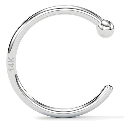 Body Candy 14k Solid Gold Nose Hoop Nose Ring, Real Gold Hypoallergenic Nose Piercing Jewelry - Handmade in USA by Master Jeweler, 20 Gauge 1/4"