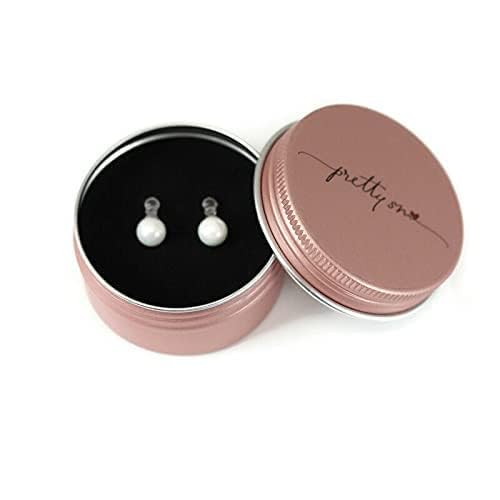 Round Simulated Shell Pearl Invisible Clip-On Earrings for Non-Pierced Ears (6mm, White)