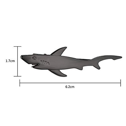 Yoursfs Shark Ties for Men Novelty Shark Tie Clips Funny Marine Animals Tie Clips - style: Grey Shark Tie Clips