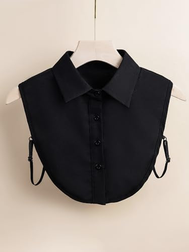 Verdusa Women's Fake Collar Detachable Dickey Collar Half Shirts Blouse - color: Black