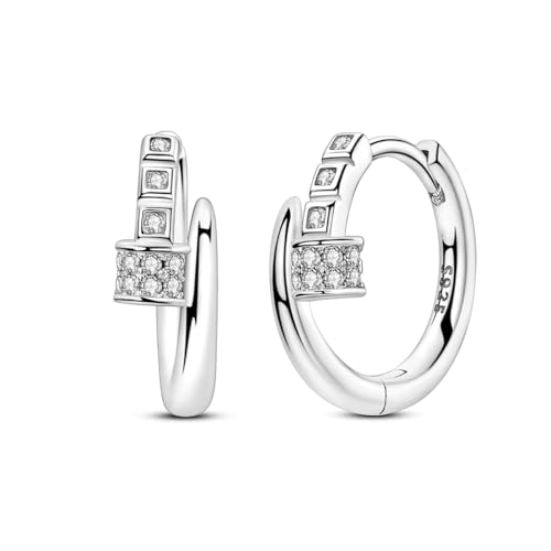 Parmuz 925 Sterling Silver Butterfly Huggies Hoop Earrings for Woman | Gold Plated Cubic Zirconia Star Moon cross Twisted huggie Hoop Post Chunky Small Tiny cuff Snake Heart Earring Gift for Her - color: black silver