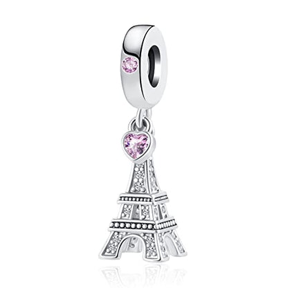 GMXLin Vacation Love to Travel Charms for Bracelets Holiday Paris Eiffel Tower Charm for Mom SIster Best Friend