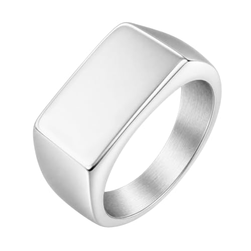 PCY Stainless Steel Gold Plated Men Women Band Ring - color: 11mm Silver DFX