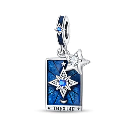 KUNSIR Charms Beads fits Pandora Charm bracelets for Woman 925 Sterling Silver Dangle Pendant Bead Jewelry Beads Gifts Happy Birthday Charms for Women Bracelet&Necklace - style: Tarot Star Charm