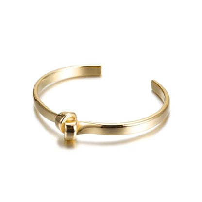 Gold Silver Cuff Bracelet for Women, 14K Gold Plated 316L Stainless Steel Knot Tie Bangle Cuff Chunky Bracelets for Lady - color: Gold