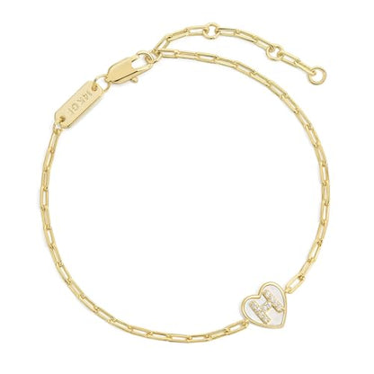 Gold Initial Bracelet For Women, 14k Gold Letter Bracelets | Adjustable Stacking Bracelets Jewelry Gift For Women, Valentines Mother Christmas Jewelry for Women Her 6.5-8 Inch - color: H
