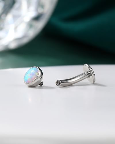 G23 Solid Titanium Belly Button Rings Floating Belly Navel Rings 14G Internally Threaded Belly Piercing Jewelry Hypoallergenic - color: OP-8MM