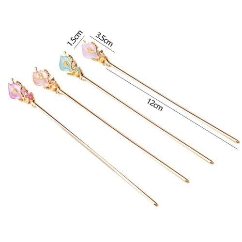 Gold Vintage Hair Sticks with Rhinestone, Metal Hair Fork Hair Chopsticks, 1 Hair Accessory Package