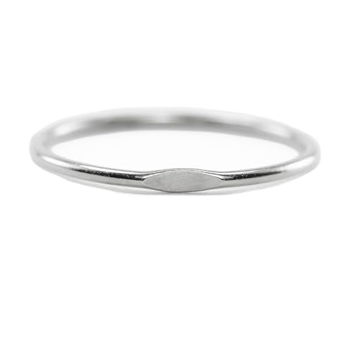 LOTUS STONE JEWELRY Skinny Stacking Rings with Hammered Dimple, Handmade Hammered Stacking Band