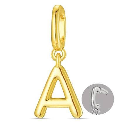 OVRUNS Initial Charm for Women Letter Bracelet Necklace Charms With Clasp | Alloy,nickel,safe for sensitive skin,Pendant with install clasp,fits bracelets with necklaces,great for gift - color: Gold, style: Letter A