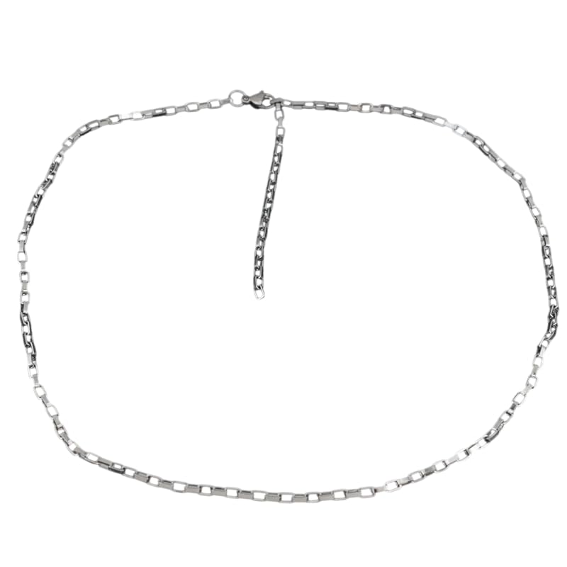 18K Gold Plated Minimalist Square Rolo Link Chain Necklace for Women, Polished Silver Tone Geometric Box Chain Choker, Adjustable Dainty Layering Jewelry, Versatile Stackable Necklace for Everyday Office or Casual Wear