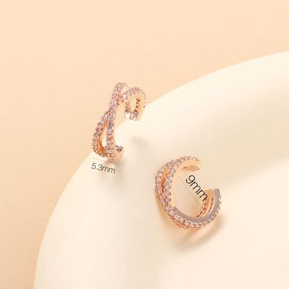 1Pair Ear Cuffs for Women cz Non Earrings Adjustable Ear Cuff Earrings Clip On cz Cartilage Helix Ear Jewelry