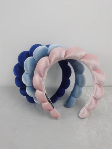Fashion Headbands for Women Padded Fabric Hair Bands Wide Velvet Non Slip Headband Hair Accessories for Women Girls (Royal Blue) - color: Royal Blue