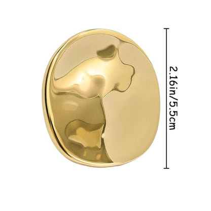 4 PCS Irregular Round Brooch Pins Vintage Metal Geometric Pin for Women | Round Disc Lapel Pin Minimaliast Geometric Waterdrop Shape Durable Incredibly Vversatile for Coat Scarves Shaw