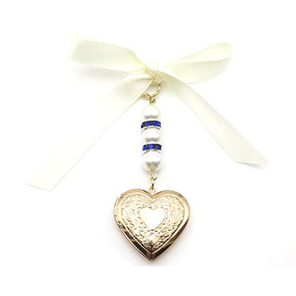 IDLAN Locket for Bouquet - Memorial Wedding Gift Bride Pendant Keepsake Something Blue - style: Heart Locket