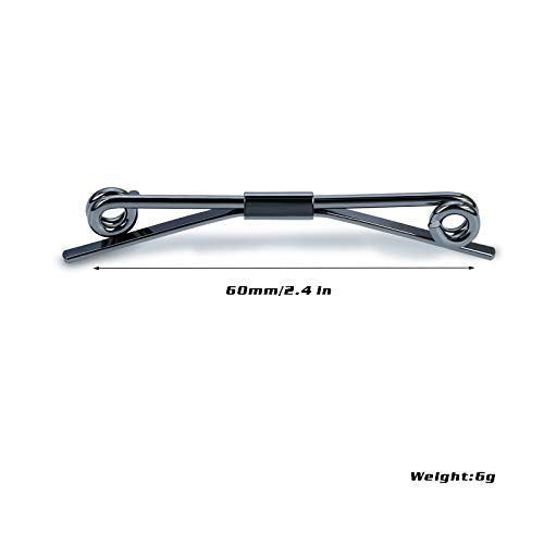 3PCS Men's Classic Tie Clips - Shirt Collar Clip Bar for Necktie - Gold, Silver, Black Tone - Tie Pins, Collar Holder - style: 60mm Length Iron Ring Head