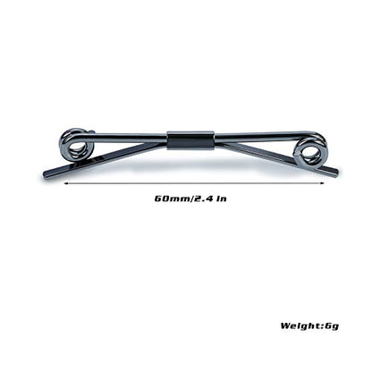 3PCS Men's Classic Tie Clips - Shirt Collar Clip Bar for Necktie - Gold, Silver, Black Tone - Tie Pins, Collar Holder - style: 60mm Length Iron Ring Head