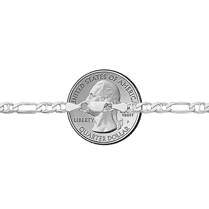 Savlano 925 Sterling Silver Italian Solid Figarucci Figaro Mariner Flat Link Chain Necklace For Men & Women - Made in Italy Comes Gift Box - size: 28 Inch, style: 5MM