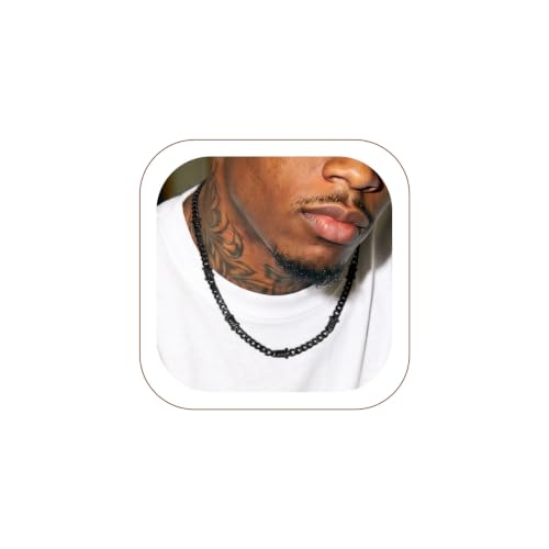 ChainsHouse Barbed Wire Necklace Punk Thorns Chain Necklace for Men Women, 5/6/7/9/12MM Wide Stainless Steel/Black Metal/Gold Plated Hiphop Rock Jewelry, 18-22 Inches - color: h.5mm-Black-Thorns Chain, size: 16 Inches(choker length)