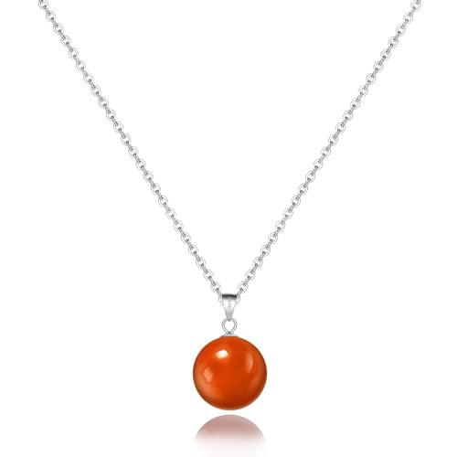 Natural Jade Necklace for Women Sterling Silver Adjustable Handmade Green Jade Pendant Necklaces Healing Crystal Necklace Good Luck Gift for Her - style: Carnelian Necklace