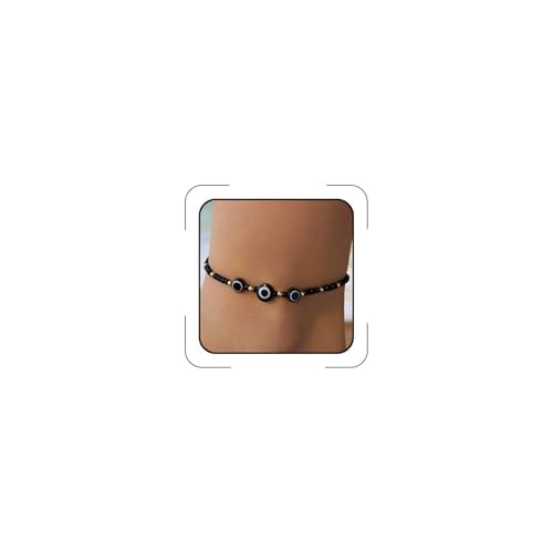 Starfish Mermaid Anklets Bracelets for Women Waterproof Gold Beaded Seashell Starfish Anklets Bohemian Summer Surf Stackable Anklet Bracelet Hawaiian Mermaid Jewelry Outfits for Women - style: Black Lapis Lazuli