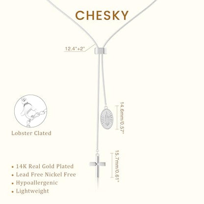 CHESKY Long Necklace for Women, 14k Gold Plated/Streling Silver Lariat Y Necklaces - style: y necklace 11