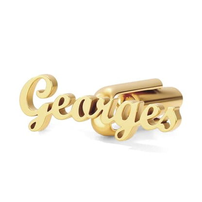 Custom Men’s Cufflinks - Personalized Cuff Links Initials/Names/Dates - 18K Gold Plated 304 Stainless Steel - Ideal Father’s Day & Christmas Gift for Men - style: Name Cufflinks