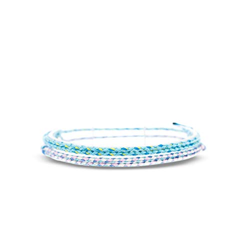 Made by Nami 2 Pcs Wave String Ankle Bracelets for Women Waterproof & Adjustable Thin Braided Anklet Surfer Boho Ankle Bracelet Set of 2 Beach Accessories - color: Baby Blue Set